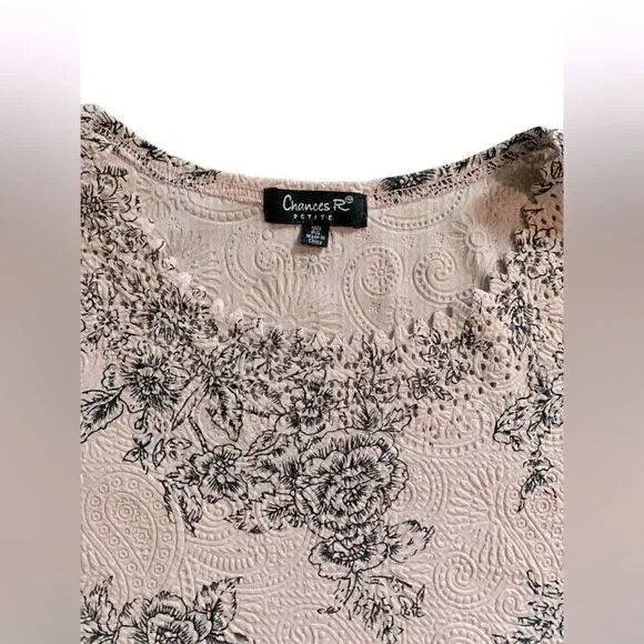 Chances R size petite small paisley and flowers top EUC - Picture 6 of 10